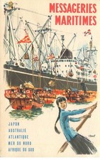 MESSAGERIES MARITIMES illustration  A.BRENET  Japon/Australie/Atlantique