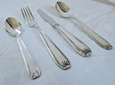 Coffret 4 couverts enfant Guy degrenne métal argenté modèle filet coquille