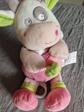 Doudou Vache Mots d'enfants - Musical - Rose blanc