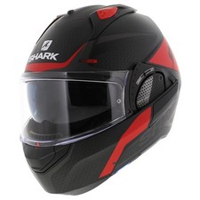 Casque Shark EVO-GT Encke noir mat rouge - Taille XS - Moto flip up / fli...