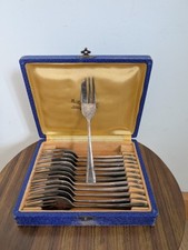 12 petite fourchette à dessert / à gâteau en metal argenté Rodgers ep England