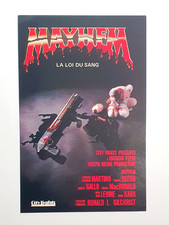 Ancienne Affiche FICHE TECHNIQUE FILM MAYHEM VIDÉO Cinéma Plv Horreur Érotique