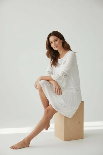 Robe blanche dentelle femme - blanche,