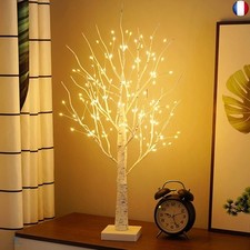 Arbre Lumineux en Bouleau avec 144 LED, Bonsaï de table Arbre artificiel pour 