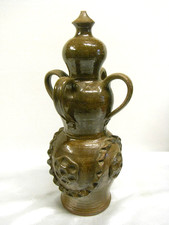 🇫🇷 ANCIENNE RARE POTERIE DE TOITURE ÉPIS DE FAITAGE EN TERRE CUITE VERNISSÉE