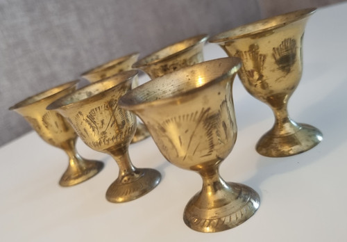 Lot gobelets en laiton - lot, 6