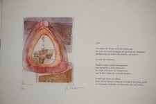 Gilles ALFERA GRANDE GRAVURE XX ORIGINALE SIGNEE ABSTRACTION SYMBOLISME POESIE i