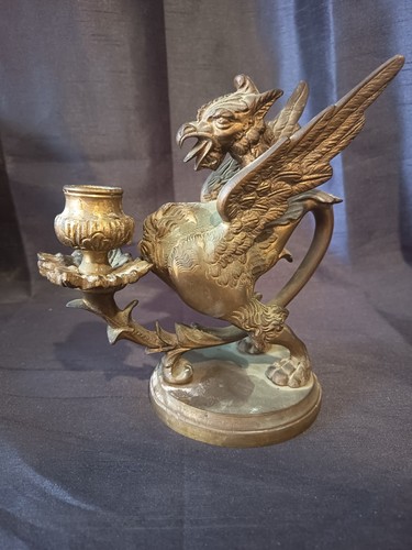 Ancien bougeoir bronze - en,