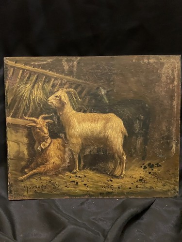 Tableau ancien huile metal - ancien,
