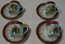lot de 4 tasses a café + SOUCOUPES porcelaine de LUXE " FRANCE" N pour  NAPOLEON