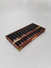 Boulier Bois Ancien Abacus Red Lion Lotus Flower Brand 13 Tiges Bambou 91 Perles