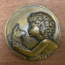 Importante Médaille En Bronze Signée Thénot