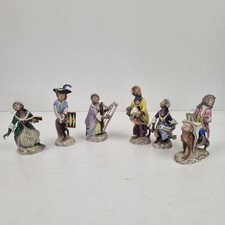 Statuette, Singe Musicien, Meissen, Porcelaine, Saxe, Caricature, Auguste III , 