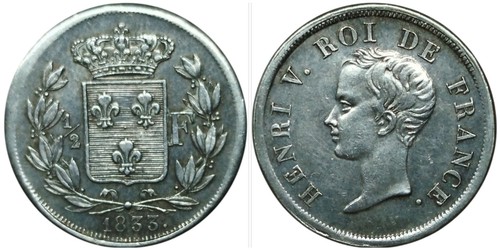 Franc 1833 henri roi - henri, v