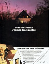 Publicité Advertising 109 1979 Bardeau couvertures   matériau couverture toit