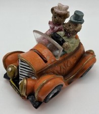 Tirelire En Céramique Orange Pour Enfant Avec Voiture Et Oursons