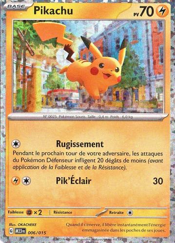 Carte pokémon pikachu - pokémon, holo