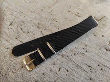 BRACELET NATO NOIR  18MM QUALITE NYLON  INDESTRUCTIBLE