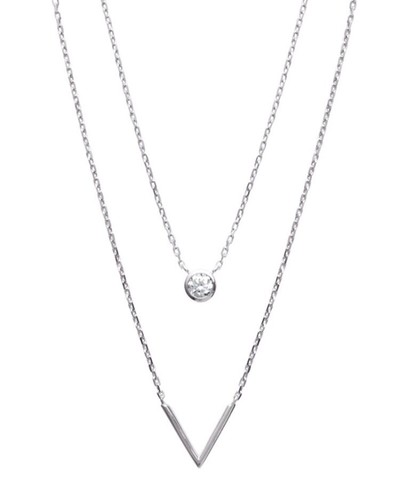 Collier double rangs argent - collier,