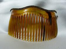 Peigne tiare diadème ancien cintré en corne à décor de ligne de strass