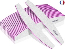 Lot de 12 Limes Ongles Gel 180/240 limes à Ongles Professionnelle Lime à Ongles 