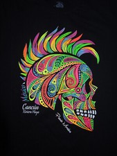 Tee-shirt noir imprimé Tête de mort Expressate Cancun Riviera Maya Puerto Morelo