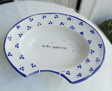 Plat à barbe barbier parlant en faience