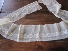 Ancien coupon de tulle brodé
