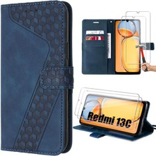 Coque + 2 Verres Trempés pour Xiaomi Redmi 13C 12C Note 12 Pro 4G/5G Note 11/11S