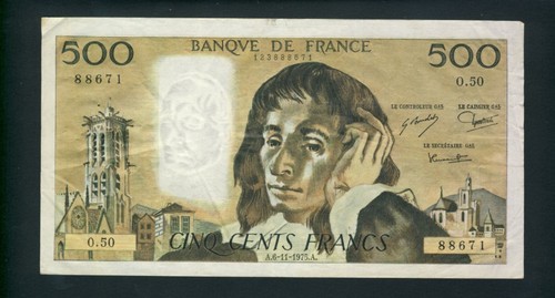 Billet 500 francs pascal - billet,