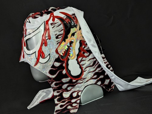 Flames dragon wrestling mask - flames,