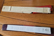 2 ANCIENNES REGLES DE CALCULS ARISTO ET RAPHOPLEX, ETUI A NETTOYER