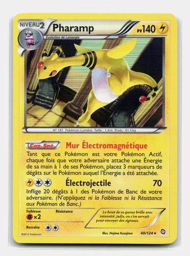 Carte pokémon pharamp - carte, 40/124