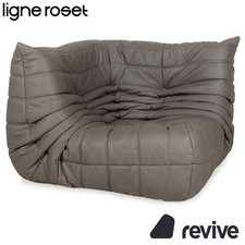 Ligne Roset Togo Cuir Textil Vegan Fauteuil Gris Neuf