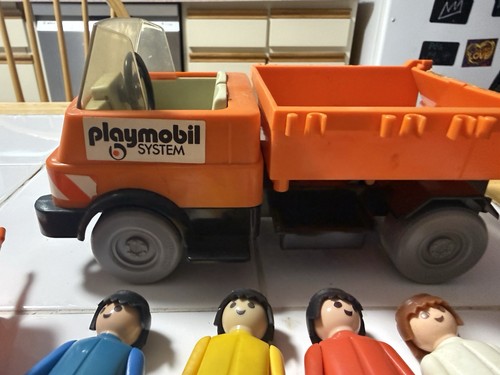 Vintage playmobil orange work - orange,