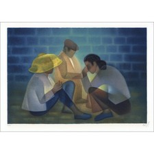 TOFFOLI Louis - Lithographie originale "Concertation" 56x76cm - 1979