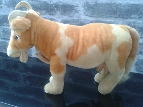 Vache peluche ancienne -  vache,