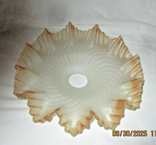 ANCIEN ABAT JOUR JUPONNE ROSE  EN VERRE DEPOLI  SUSPENSION LAMPE Monte et baisse