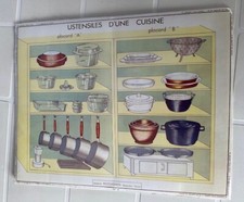 Editions ROSSIGNOL Montmorillon - AFFICHE SCOLAIRE N°4 &3 "USTENSILES CUISINE"