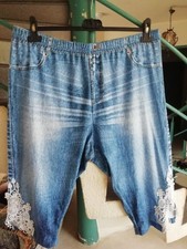 Leggings Pantacourt Bleu Clair Taille 2XL Sans Marque Générique Femme Neuf Sans