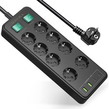 Multiprise 8 Prises avec 2 Interrupteur Individuel Multiprise Electrique Para...