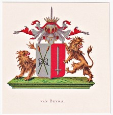 Van Beyma Blason Écu Pays-Bas Héraldiques 1880