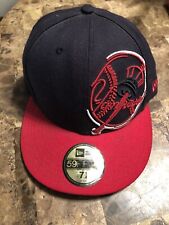 New York Yankees Blue/Red/White Baseball Hat Fitted Cap New Era 7 1/4 5950 Rare