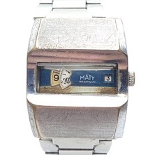 Montre Vintage Maty Besançon Mécanique - Disques Rétro - Acier 33mm - Fonctionne