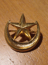  Insigne chechia croissant spahi, zouave dorée colonie coloniale 3cm Large