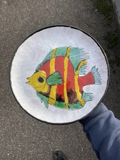 Vintage Assiette Signée Le Brescon Vallauris Céramique 1960 Era Capron Blin 