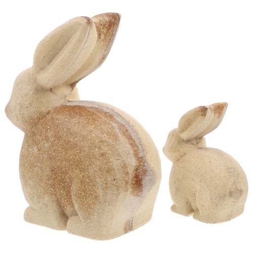 Handmade wood bunny decor - wood,