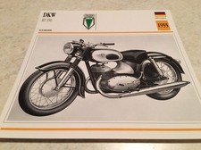 Carte moto DKW RT 350 1955 collection Atlas Motorcycle Allemagne