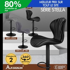 ALFORDSON 2x Tabourets de Bar Stella Pivotants Salle à Manger Chaise Vérin à Gaz