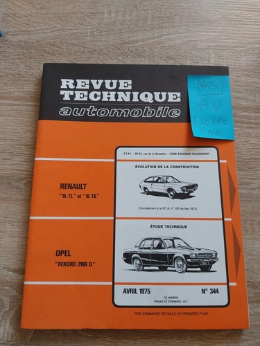 Revue technique opel rekord - technique,